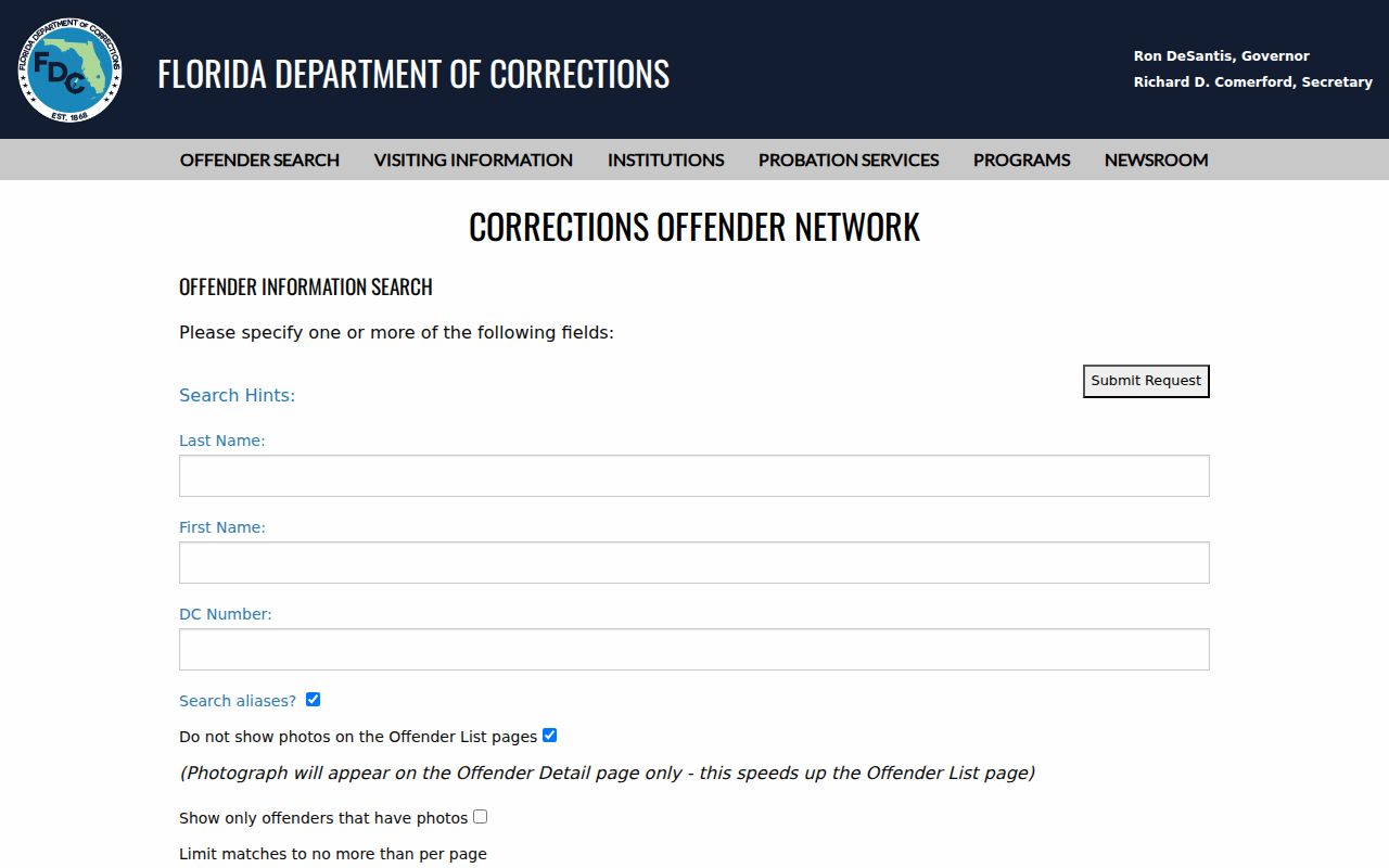 Florida correctional search for a Port Orange resident lookup
