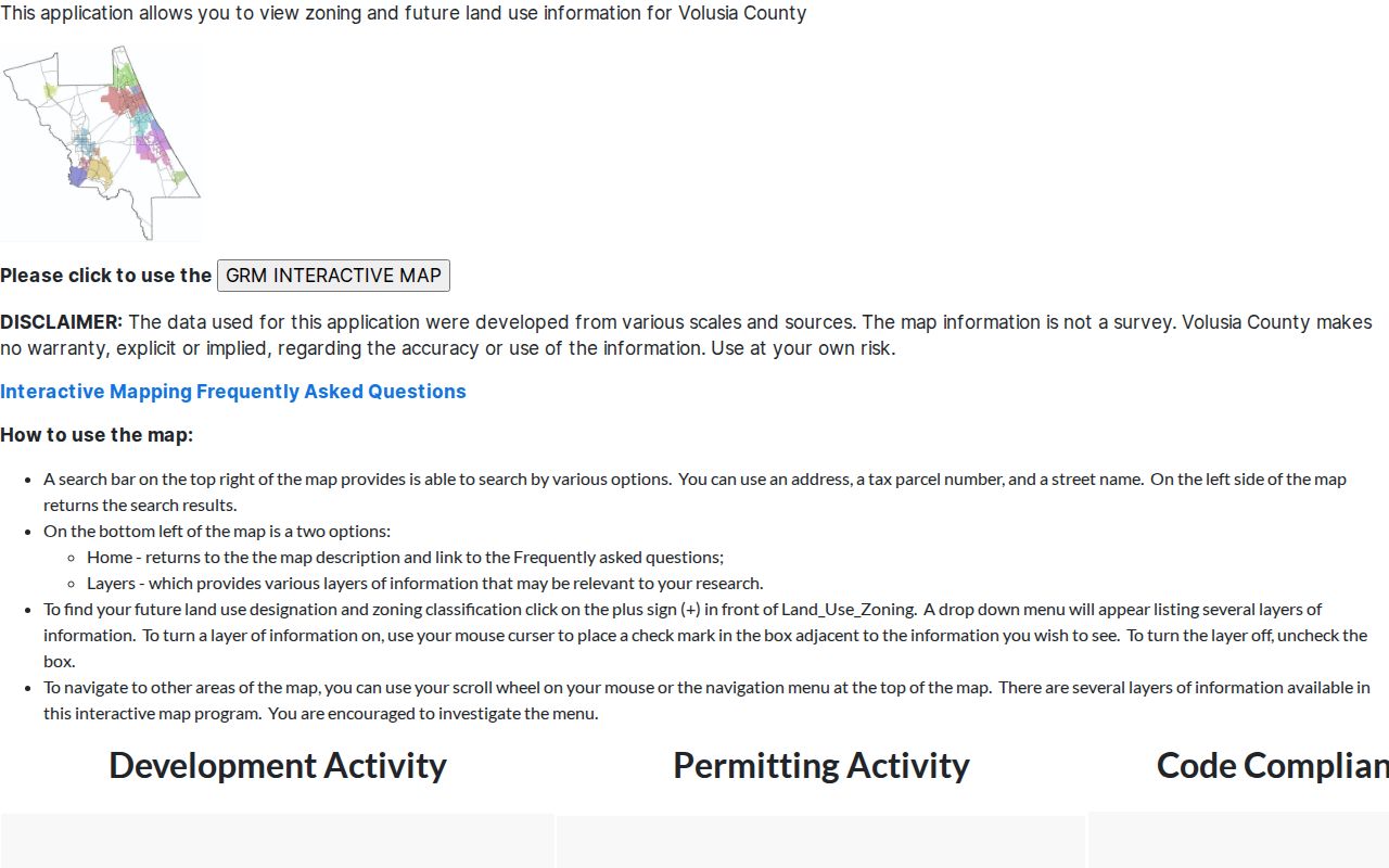 Port Orange street directory parcel GIS search